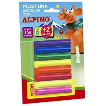 Plastilina Alpino Blister 6+2 rollitos de 12 grs.