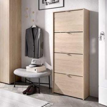 Zapatero Jazz 4 puertas natural 149x61x25 cm
