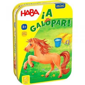 Juego de Mesa Infantil HABA ¡A Galopar! Mini - Carrera y Recolección a Caballo en Lata, para mayores de 3 años