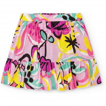 Tuc Tuc - Falda de niña estampada con volante Flamingo Mood