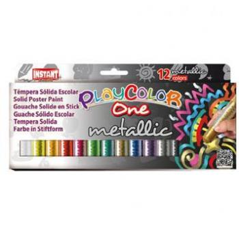 Tempera Metálica Instantánea Playcolor 12 Bares de 5 g