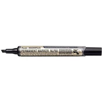 Marcador Permanente Pentel Maxiflo NLF60 - Punta Biselada, Tinta Negra, 1-3.5mm