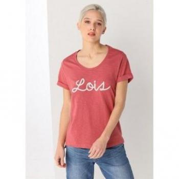 Camiseta roja de manga corta de Lois Jeans para mujer (133047)