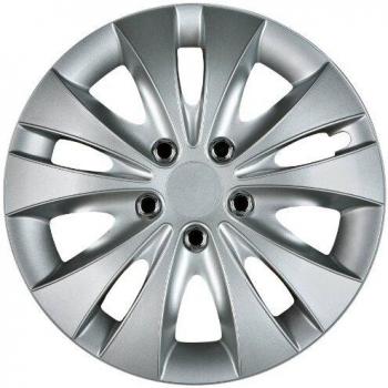 Cartrend 70278 Kit de tapacubos Storm con tuercas cromadas, 4 piezas, 15»