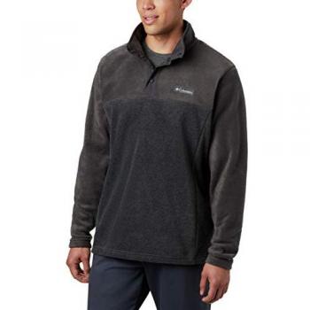 Columbia Steens Mountain Half Snap Jersey, Sudadera de Forro Polar para Hombre, Color Gris Charcoal Heather/Shark, Talla S