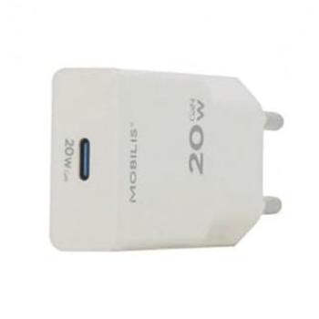 Cargador de Pared Mobilis 20W USB-C Blanco, Carga Rápida Universal