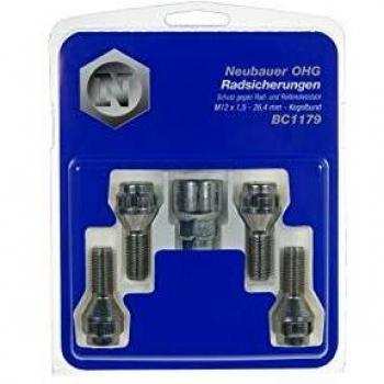 Juego de 4 Tuercas Antirrobo Loknox 12x150mm, Conicas, Llave 17/19mm, BC1179