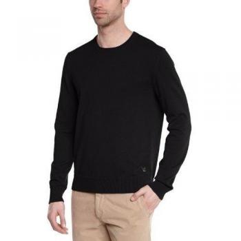 Chevignon - Jersey con cuello redondo de manga larga para hombre, talla 43, color negro