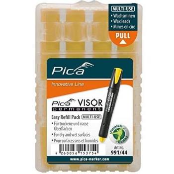 Minas Permanentes Visor Pica 991/44 - Amarillo, Set de 4 Unidades, Resistente al Agua