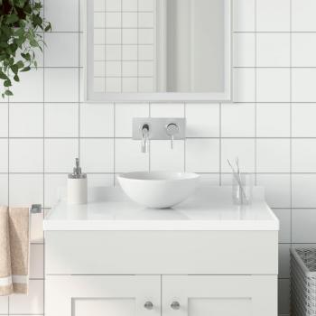 Lavabo de baño redondo cerámica blanco mate