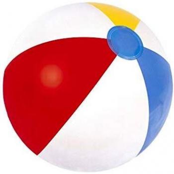 BESTWAY 31021 - Pelota de Playa Hinchable Beach 51 cm Diseño Franjas de Colores Vinilo Resistente con Válvula de Seguridad Inflado y Desinflado Rápido