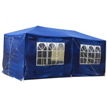 mctech® 6 x 3 m Celebraciones. Jardín Tienda Carpa cerveza – Carpa para jardín fijo Carpa Incluye 4 paredes laterales, 4 x Ventana, resistente al agua PE lona Club camping tienda, Blau, 6 x 3 m mit 6 Seitenwände