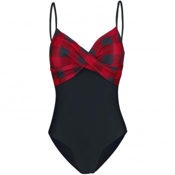 Rock Rebel by EMP Beach Baby Bañador Negro/Rojo 3XL