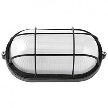 Aplique exterior oval aluminio Apus grande 1xE27 negro
