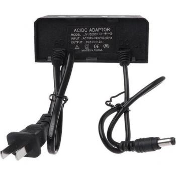 Adaptador de corriente AC DC 12V 2A impermeable para cámaras de seguridad CCTV con enchufe EU/US