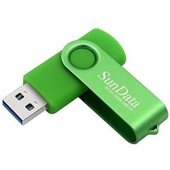 SunData Memorias USB 64GB Pen Drive USB 3.0 Flash Drive Diseño Giratorio Almacenamiento de Datos hasta 90MB/s,