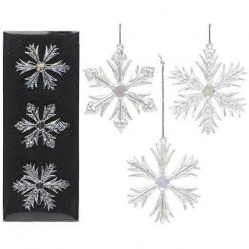 Figura Decorativa Christmas Planet 3499 (3 uds) Cristal