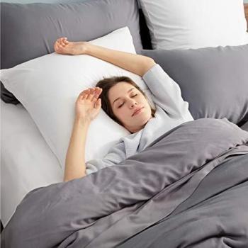 Bedsure Funda Almohada de Microfibra Blanca 65x65