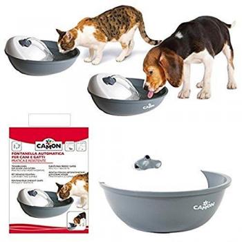 Camon - Fuente automática para perros y gatos - Práctica y resistente - Incluye un paquete con 3 filtros de repuesto