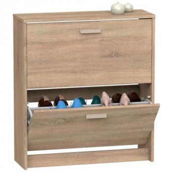 Briebe Nova Zapatero Entrada Recibidor, Mueble Auxiliar Estrecho para Zapatos, 2 Puertas, Madera, Dimensiones: 82x74x25 cm (Alto x Ancho x Profundo), Cap