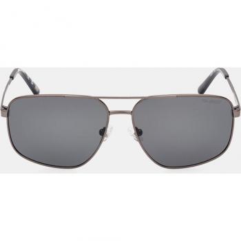 Skechers Polarized Gray Metal Square Sunglasses for Men SE6271