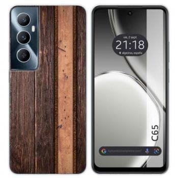 Funda de Silicona para Realme C65 4G con Diseño de Madera 05