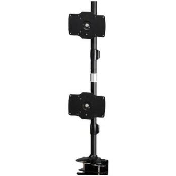 Amer AMR2C32V Dual Vertical Monitor Mount with Clamp Base