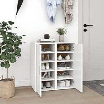 Zapateros y organizadores de calzado Muebles zapateros 2 uds madera contrachapada blanco 32x35x70 cm