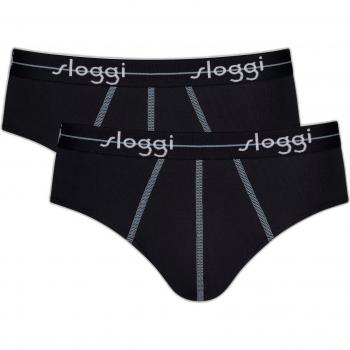 Sloggi Men's Start Midi Briefs (2-Pack) - Black Cotton