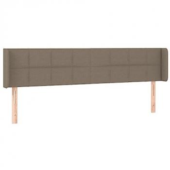 Cabecero de tela gris taupe con orejas 183x16x78/88 cm