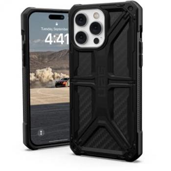 Funda Urban Armor Gear Monarch para teléfono móvil de 17 cm (6.7 pulgadas) en color Negro, compatible con Apple iPhone 14 Pro Max, con diseño de fibra de carbono