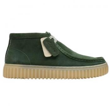 Clarks Torhill Hi Green Suede Lace-up Boots for Men - Size 6.5 US / EU 40