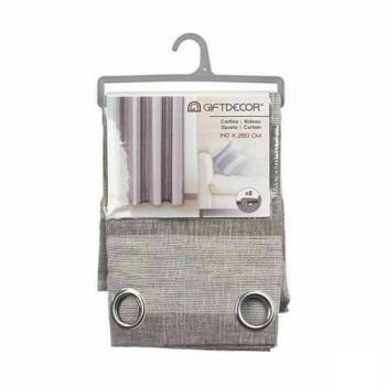 Cortina Opaca Blanco Gris 140x260 cm (6 Unidades)