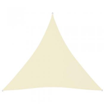 Toldo de vela triangular tela Oxford color crema 4,5x4,5x4,5 m