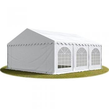 Carpa para fiestas 6x6 m, PVC 750 ignífugo, con base reforzada, blanca