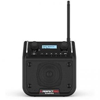 Perfectpro DABPRO Portátil Digital Negro - Receptor de radio digital portátil, sintonizador DAB/DAB+, pantalla LCD retroiluminada, altavoz integrado, batería recargable, diseño compacto y ligero, entrada para auriculares