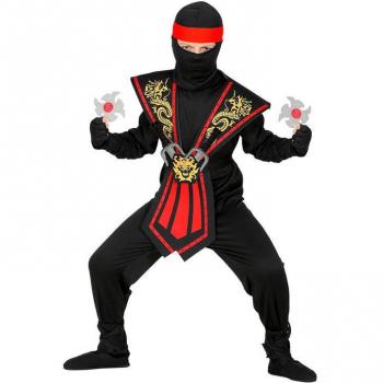 Disfraz de Ninja Kombat Rojo con Armas para niño