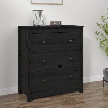 Aparador de madera maciza de pino 70x35x80 cm con 3 cajones, mueble de almacenaje moderno para salón, armario auxiliar y armario de almacenamiento en color natural