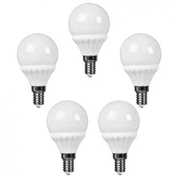 Bombilla LED mini 5 W Cálida 3000K 500 Lúmenes E14 (5-Unidades)