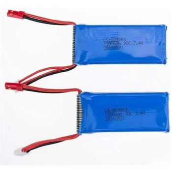 Baterías Lipo Recargables 7.4V 1200mAh para Drones MJX X101, Yizhan X6 Tarantula y JJRC H16 - Pack de 2