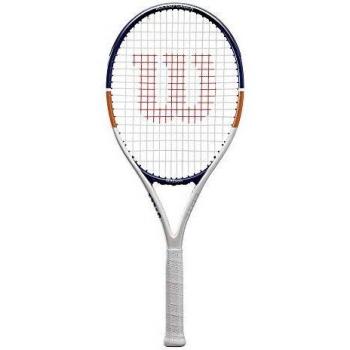 Wilson Raqueta de tenis, Roland Garros Elite, Aleación AirLite, Blanco/azul/naranja, WR030610U3