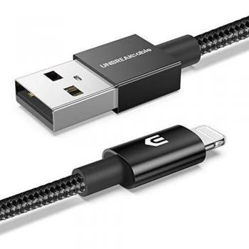 UNBREAKcable Lightning to USB Cable 3.3ft - [Apple MFi Certified] Nylon Braided Fast Charge Data Sync Cord for iPhone SE/11 Pro/XS Max/XR/X/8/7/6s/6/