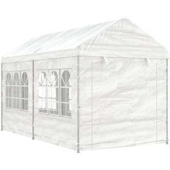 Cenador Gazebo con Tejado Blanco 4,46x2,28x2,69 m en Polietileno