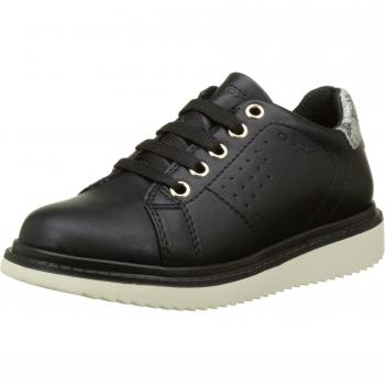 Geox J Thymar a, Zapatos de Cordones Derby Niñas, Negro