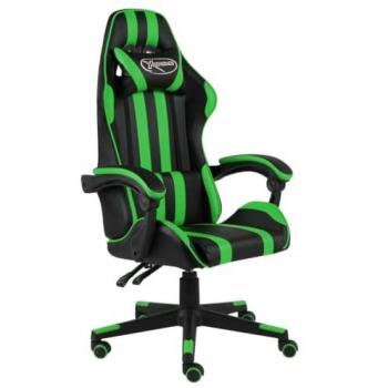 Silla Sillón Giratorio de Oficina y Estudio de Videojuegos en Polipiel Verde