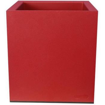 Maceta Riviera Rojo Plástico Cuadrada 40 x 40 cm