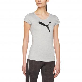 Puma Heather Cat Tee – Camiseta, primavera/verano, mujer, color gris, tamaño medium