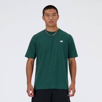 New Balance - Camiseta básica de algodón verde con logo pequeño