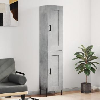 Armario de hormigón gris 34,5x34x180 cm madera multicapa vidaXL