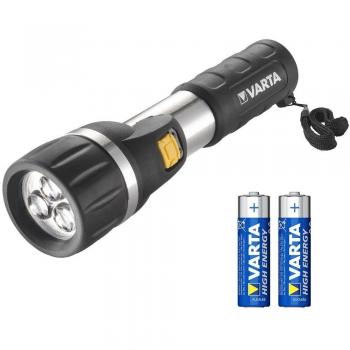 Varta 3x5mm LED Day Light Linterna de Aluminio y plástico ABS, 2AA, 16610 m, Caucho
